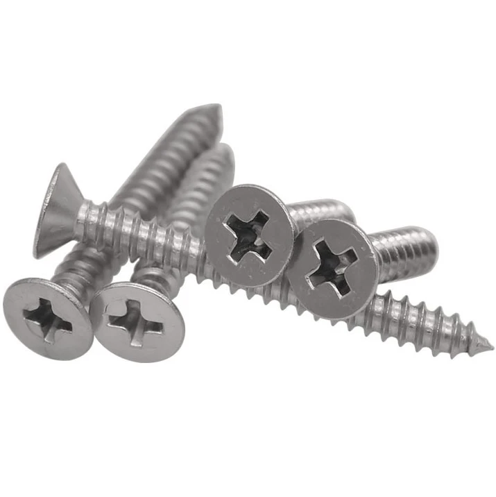 DIN 7982 קאָונטערסונק זיך טאַפּינג סקרוז פאַרגליווערט צינק פּלייטאַד